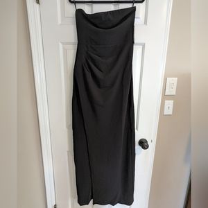 Lulu's Foxy Black Strapless Maxi Dress Size L